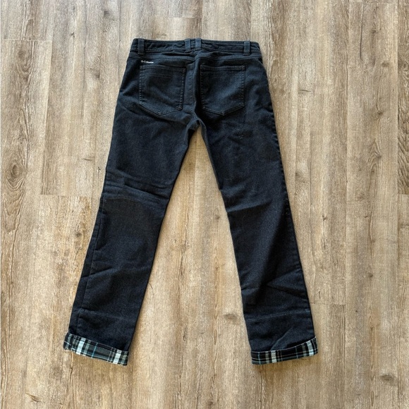 Columbia Dark Wash Jeans with plaid flannel cuff - Picture 5 of 6